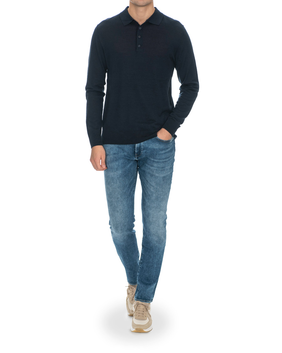 Herren | Pullover | J.Lindeberg | Luciano Wool/Silk Pullover Navy