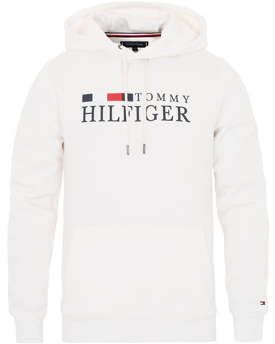Herren | Pullover | Tommy Hilfiger | Basic Logo Hoodie Ecru