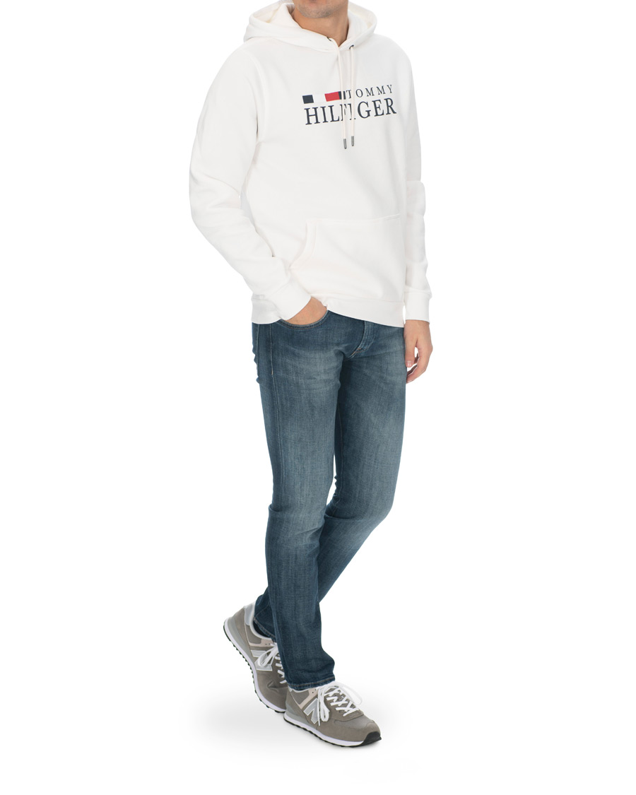 Herren | Pullover | Tommy Hilfiger | Basic Logo Hoodie Ecru