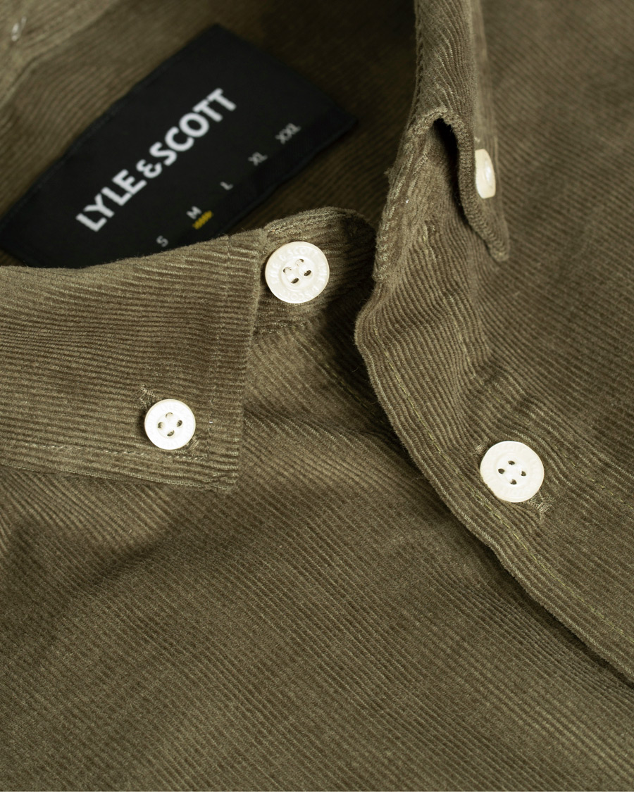 Herren | Hemden | Lyle & Scott | Baby Corduroy Shirt Olive Green