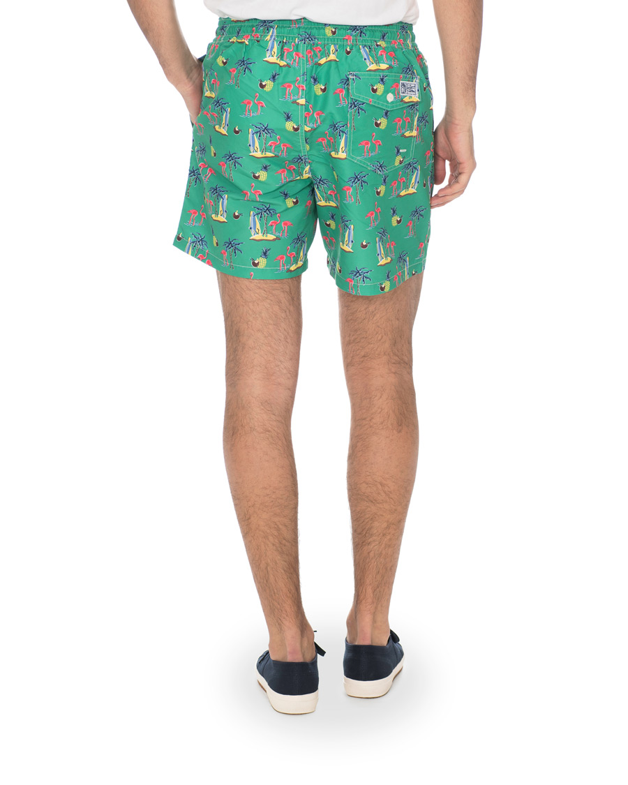 Herren | Badehosen | Polo Ralph Lauren | Traveler Printed Flamingo Swimshorts Green
