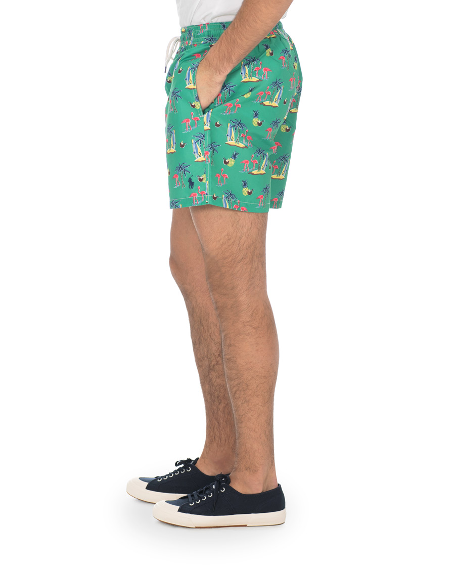 Herren | Badehosen | Polo Ralph Lauren | Traveler Printed Flamingo Swimshorts Green