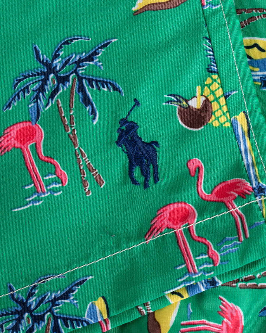 Herren | Badehosen | Polo Ralph Lauren | Traveler Printed Flamingo Swimshorts Green