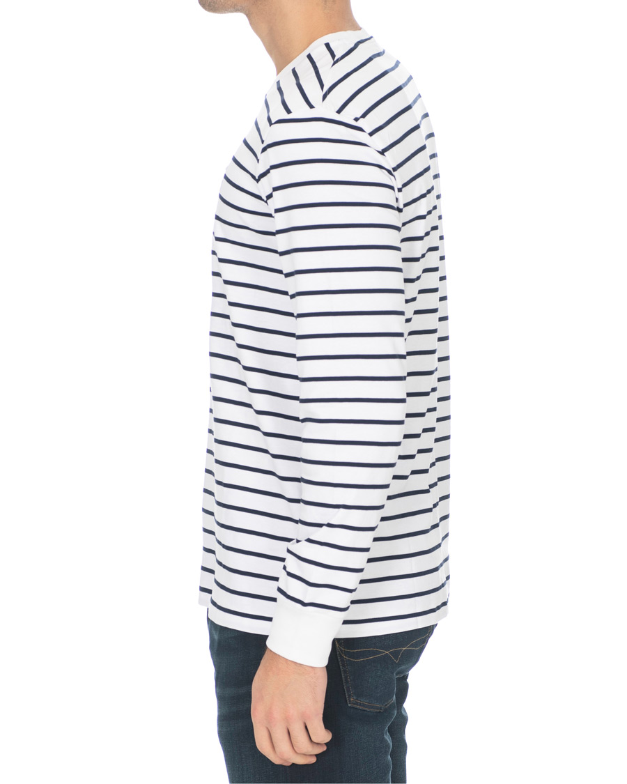 Herren | T-Shirts | Polo Ralph Lauren | Long Sleeve Stripe Tee White/Navy