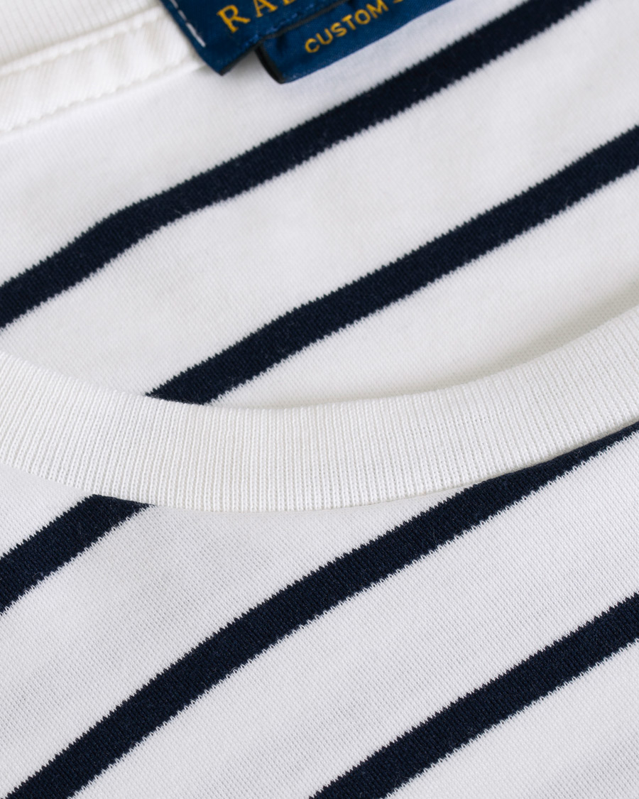 Herren | T-Shirts | Polo Ralph Lauren | Long Sleeve Stripe Tee White/Navy
