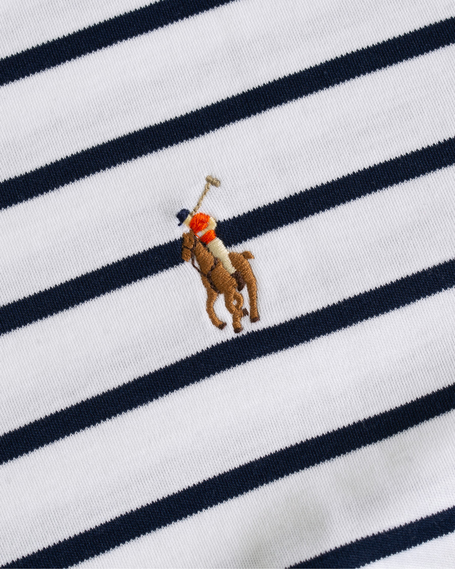 Herren | T-Shirts | Polo Ralph Lauren | Long Sleeve Stripe Tee White/Navy