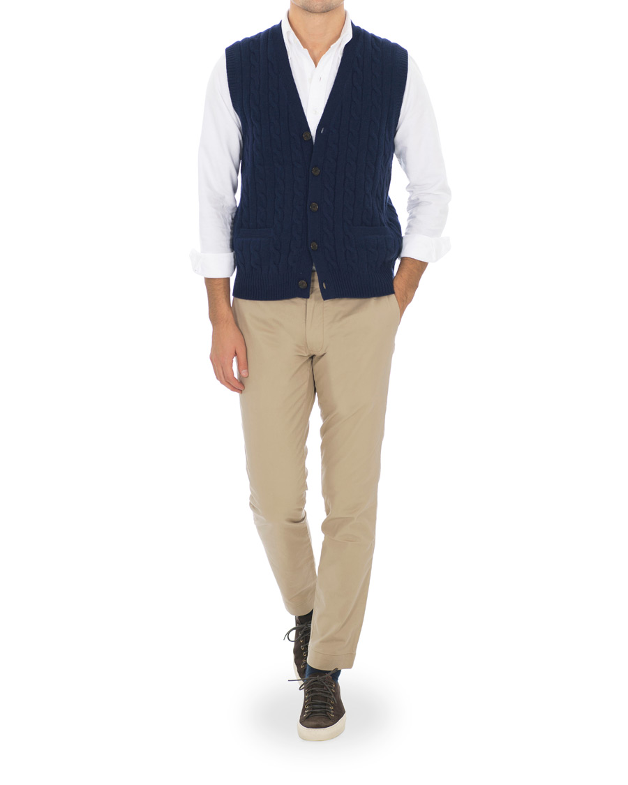 Herren | Pullover | Polo Ralph Lauren | Cotton Cashmere Cable Slipover Newport Navy