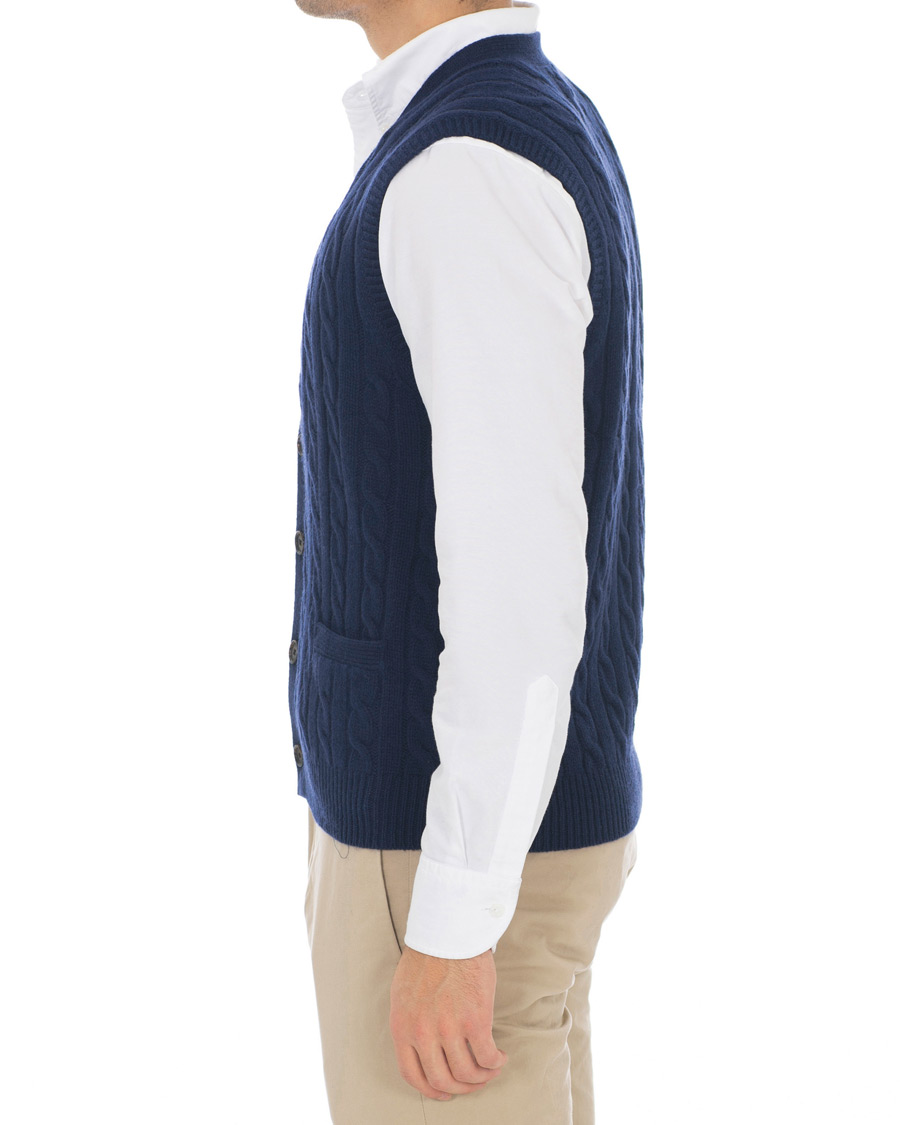 Herren | Pullover | Polo Ralph Lauren | Cotton Cashmere Cable Slipover Newport Navy