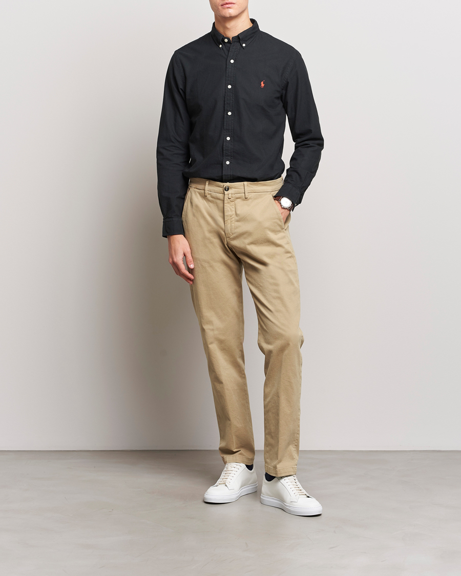 Herren | Hemden | Polo Ralph Lauren | Slim Fit Garment Dyed Oxford Shirt Polo Black
