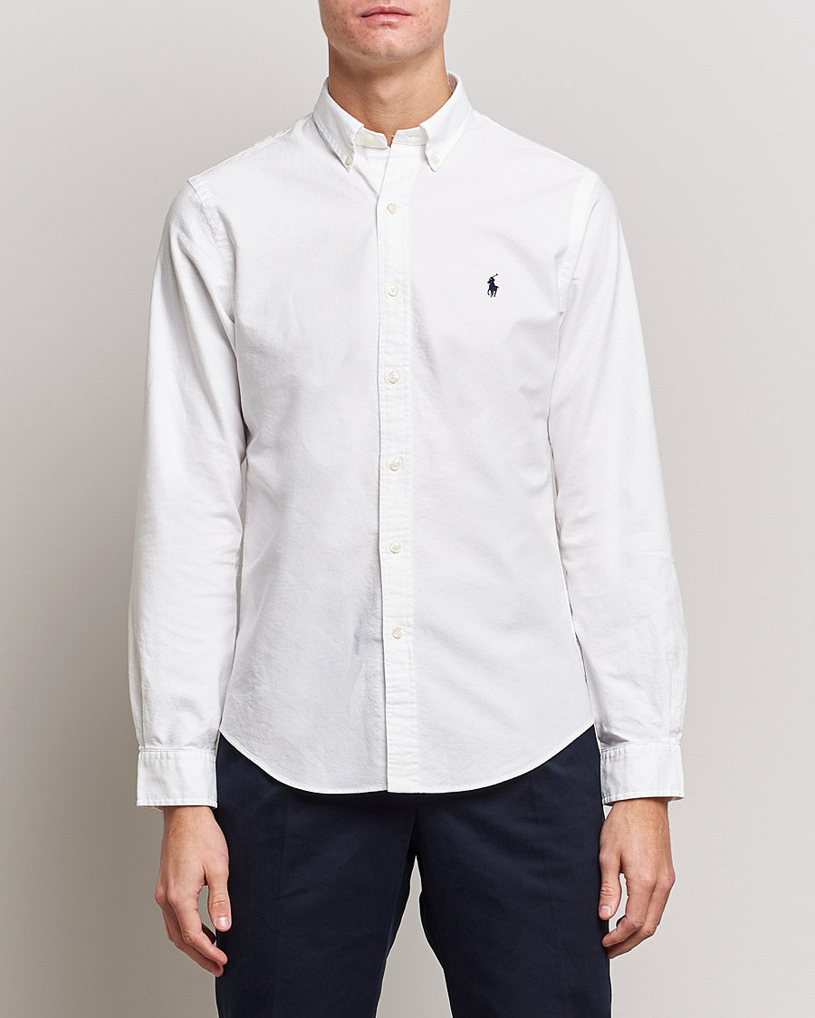 Herren | World of Ralph Lauren | Polo Ralph Lauren | Slim Fit Garment Dyed Oxford Shirt White