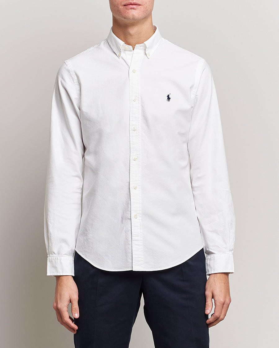 Herr | The Classics of Tomorrow | Polo Ralph Lauren | Slim Fit Garment Dyed Oxford Shirt White