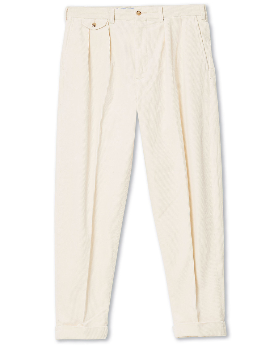 Herren | Hosen | Polo Ralph Lauren | Corduroy Pleated Turn Up Pants Andover Cream