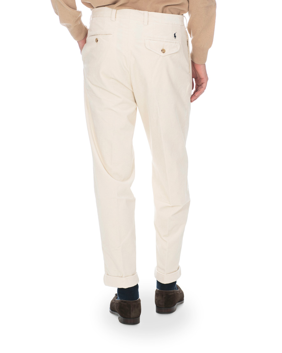 Herren | Hosen | Polo Ralph Lauren | Corduroy Pleated Turn Up Pants Andover Cream