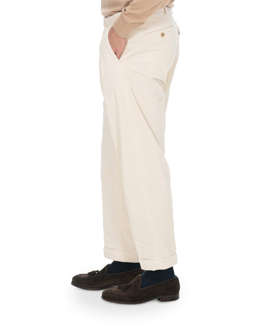 Herren | Hosen | Polo Ralph Lauren | Corduroy Pleated Turn Up Pants Andover Cream