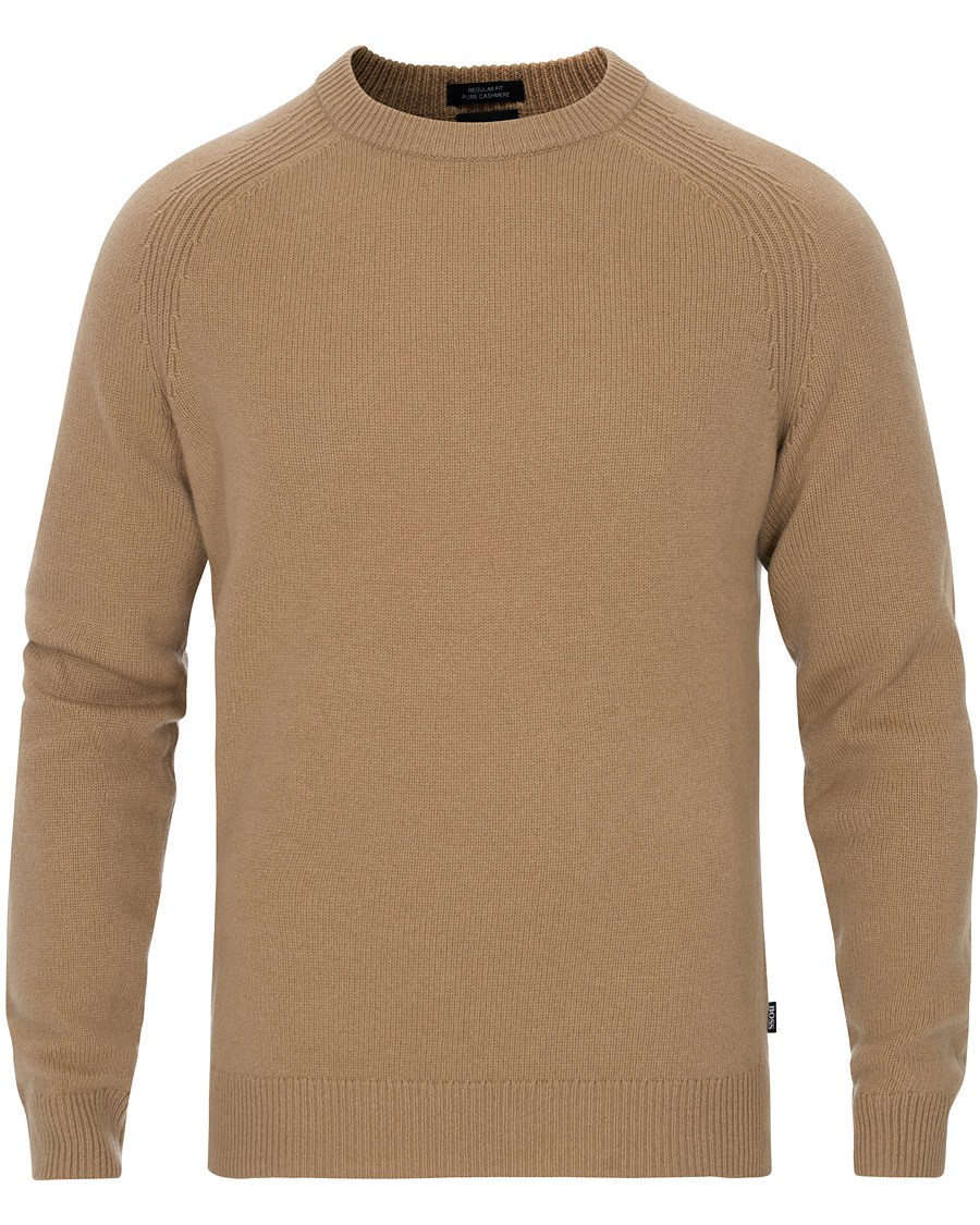 Herren | Pullover | BOSS BLACK | BOSS Banilo Cashmere Crew Neck Beige