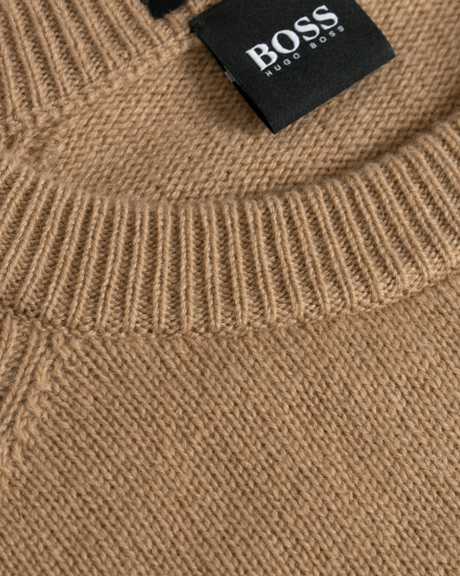 Herren | Pullover | BOSS BLACK | BOSS Banilo Cashmere Crew Neck Beige