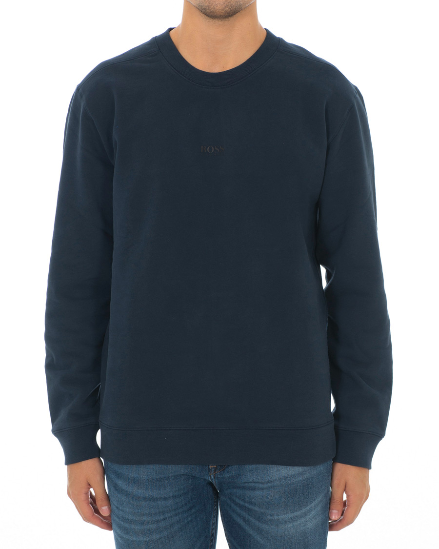 Herren | Pullover | BOSS ORANGE | BOSS Casual Weevo Logo Crew Neck Sweatshirt Dark Blue