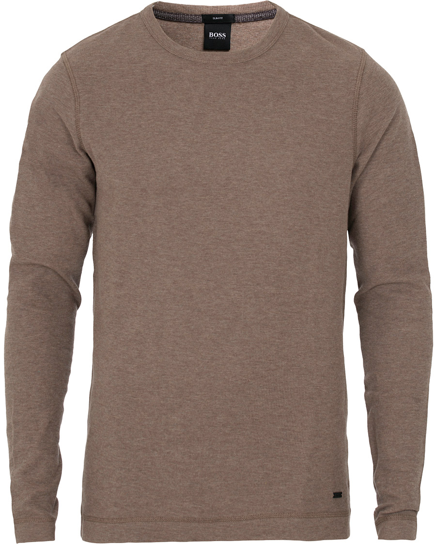 Herren | Pullover | BOSS ORANGE | BOSS Casual Tempest Fine Heather Waffle Pullover Dark Grey