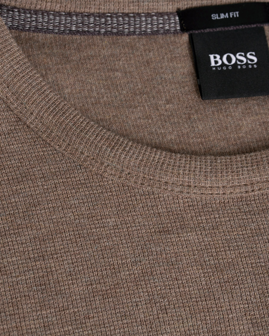 Herren | Pullover | BOSS ORANGE | BOSS Casual Tempest Fine Heather Waffle Pullover Dark Grey