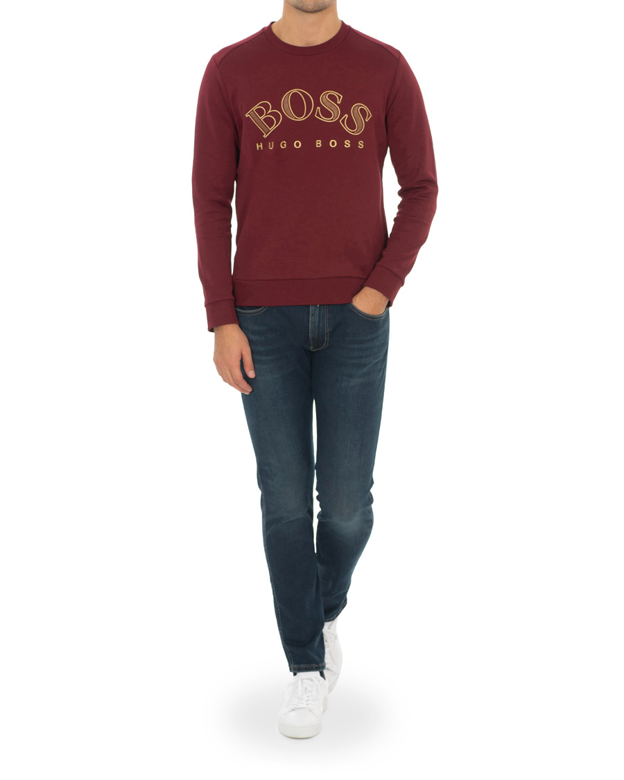 Herren | Pullover | BOSS GREEN | BOSS Athleisure Salbo Crew Neck Sweathirt Dark Pink