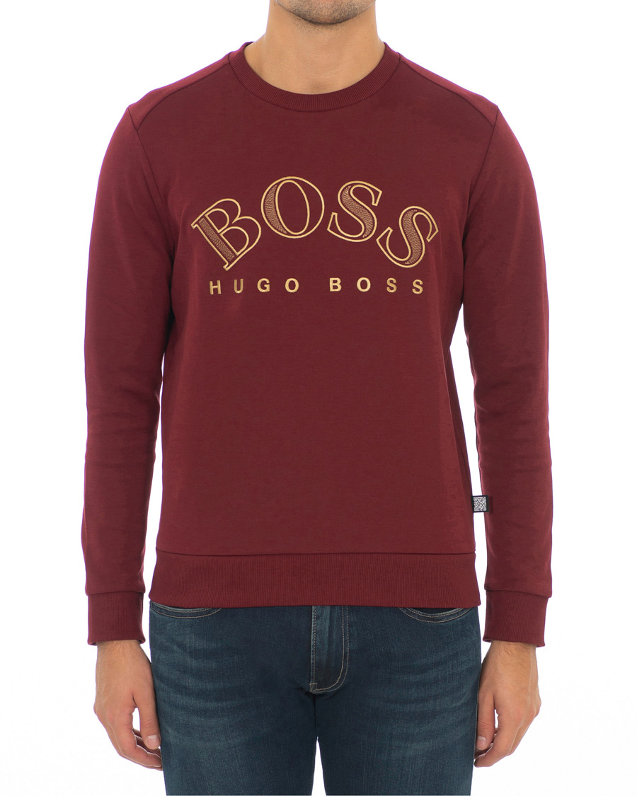 Herren | Pullover | BOSS GREEN | BOSS Athleisure Salbo Crew Neck Sweathirt Dark Pink