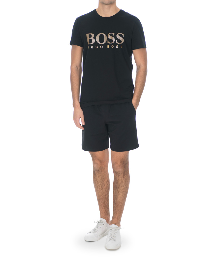 Herren | T-Shirts | BOSS BLACK | BOSS Logo Crew Neck Tee Black/Gold