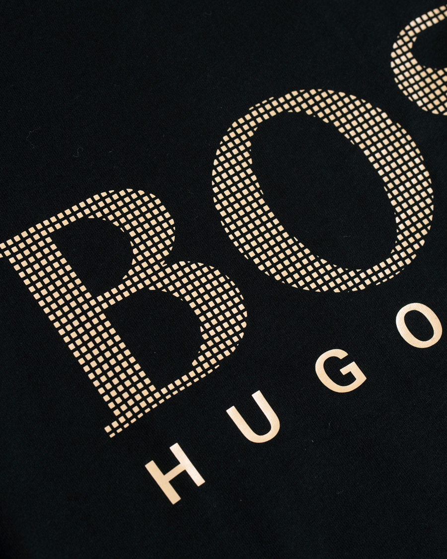 Herren | T-Shirts | BOSS BLACK | BOSS Logo Crew Neck Tee Black/Gold