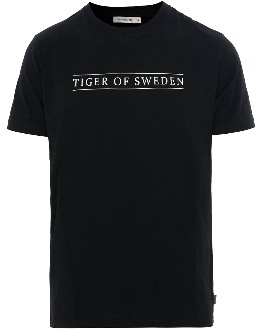 Herren | T-Shirts | Tiger of Sweden Jeans | Fleek Printed Crew Neck Tee Black