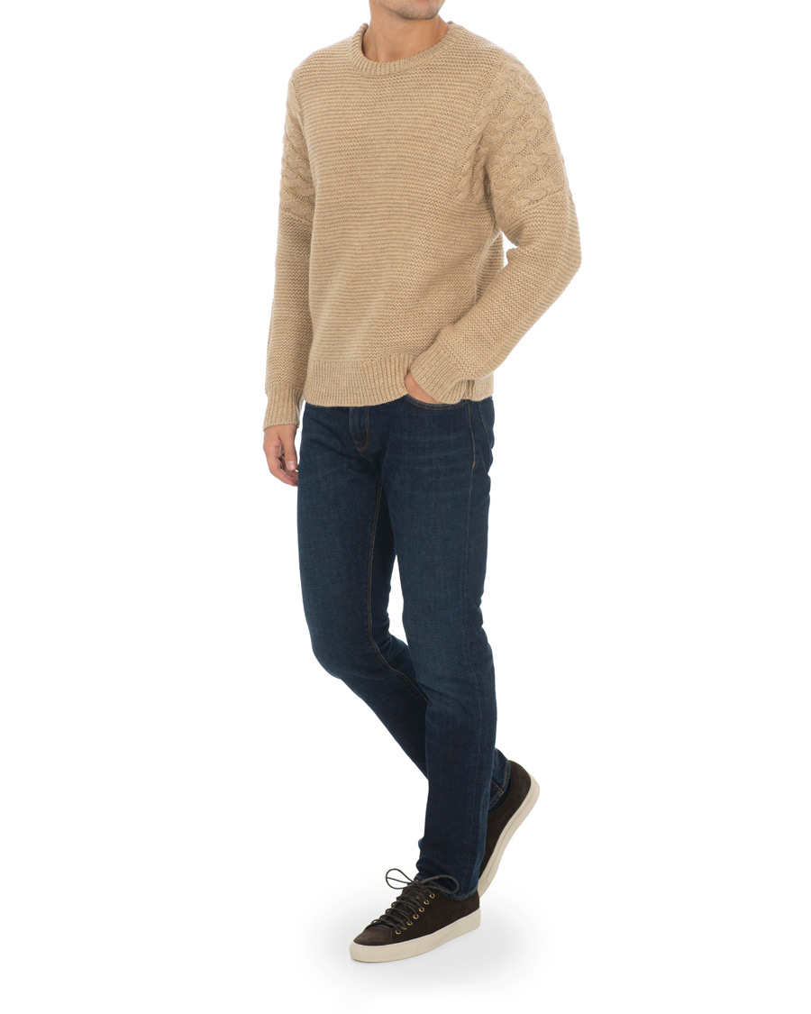 Herren | Pullover | Tiger of Sweden | Pike Wool Structured Knitted Sweatshirt Beige