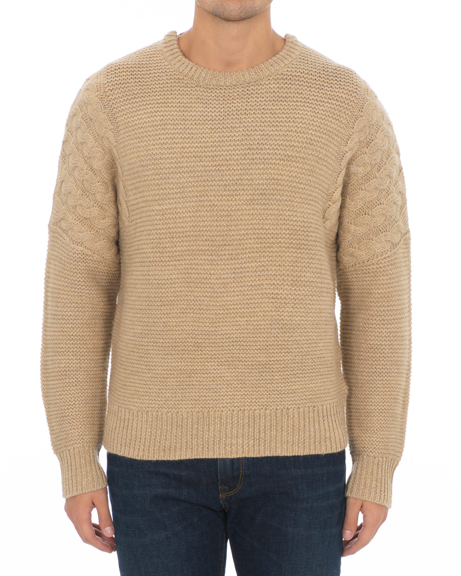 Herren | Pullover | Tiger of Sweden | Pike Wool Structured Knitted Sweatshirt Beige