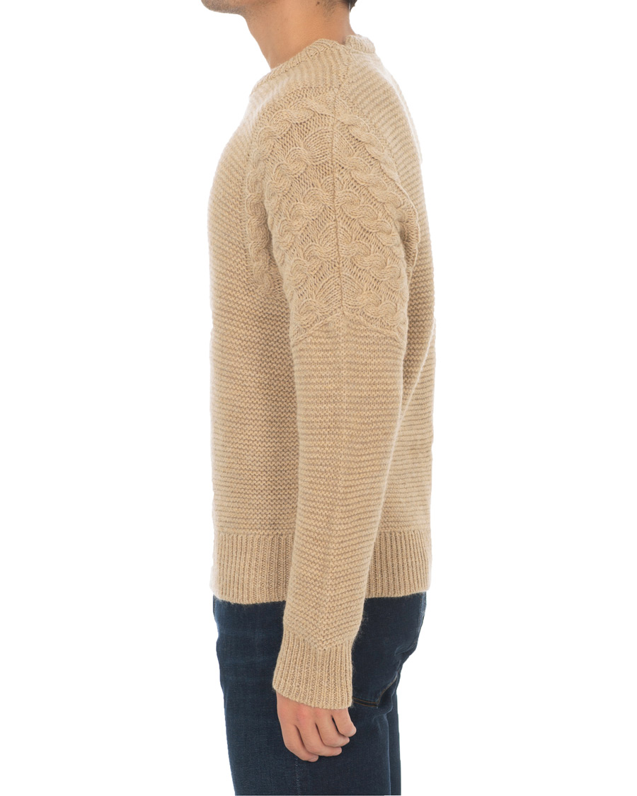 Herren | Pullover | Tiger of Sweden | Pike Wool Structured Knitted Sweatshirt Beige