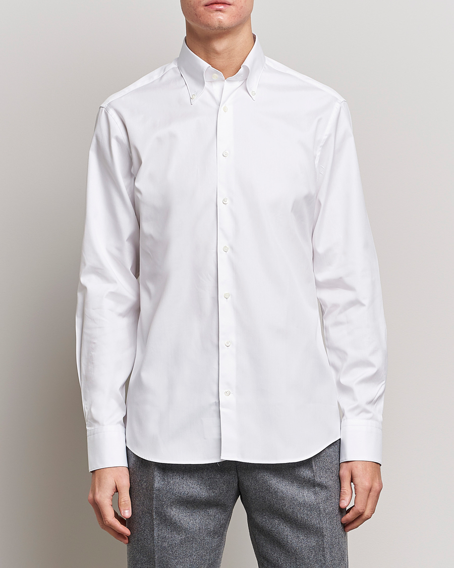 Herren |  | Stenströms | Fitted Body Button Down Shirt White