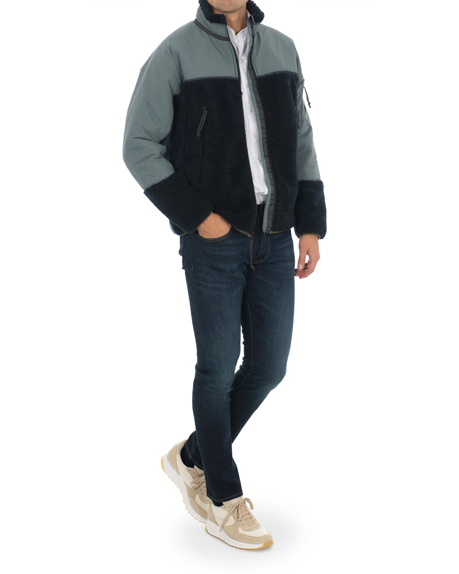 Herren | Jacken | J.Crew | 8mm Pile Sherpa Full Zip Jacket Darkest Indigo