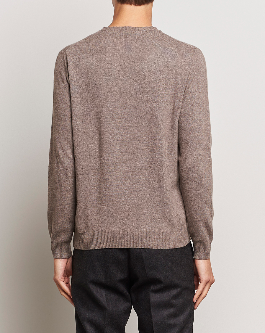 Herren | Pullover | Oscar Jacobson | Valter Wool/Cashmere Round Neck Light Brown
