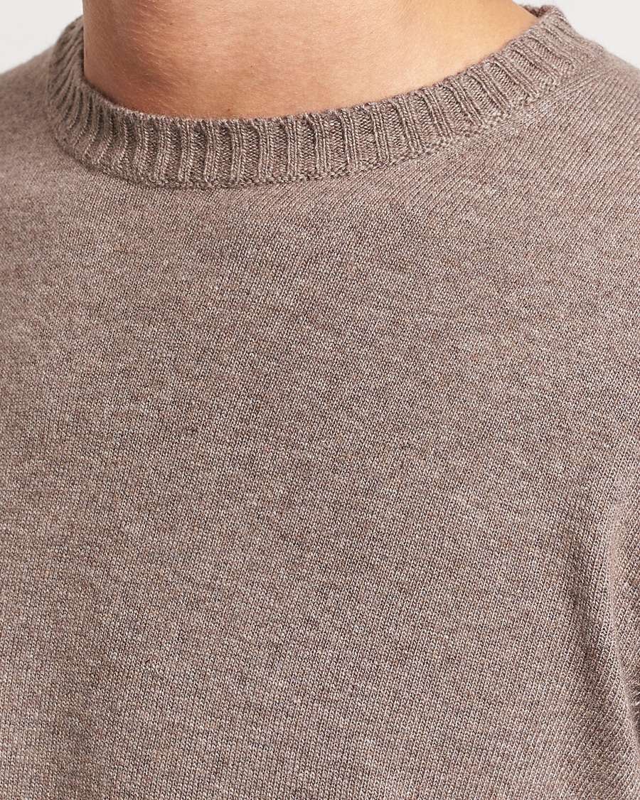 Herren | Pullover | Oscar Jacobson | Valter Wool/Cashmere Round Neck Light Brown
