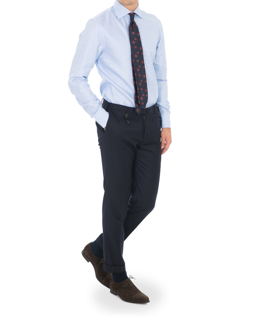 Herren | Hemden | Stenströms | Slimline Houndstooth Shirt Blue