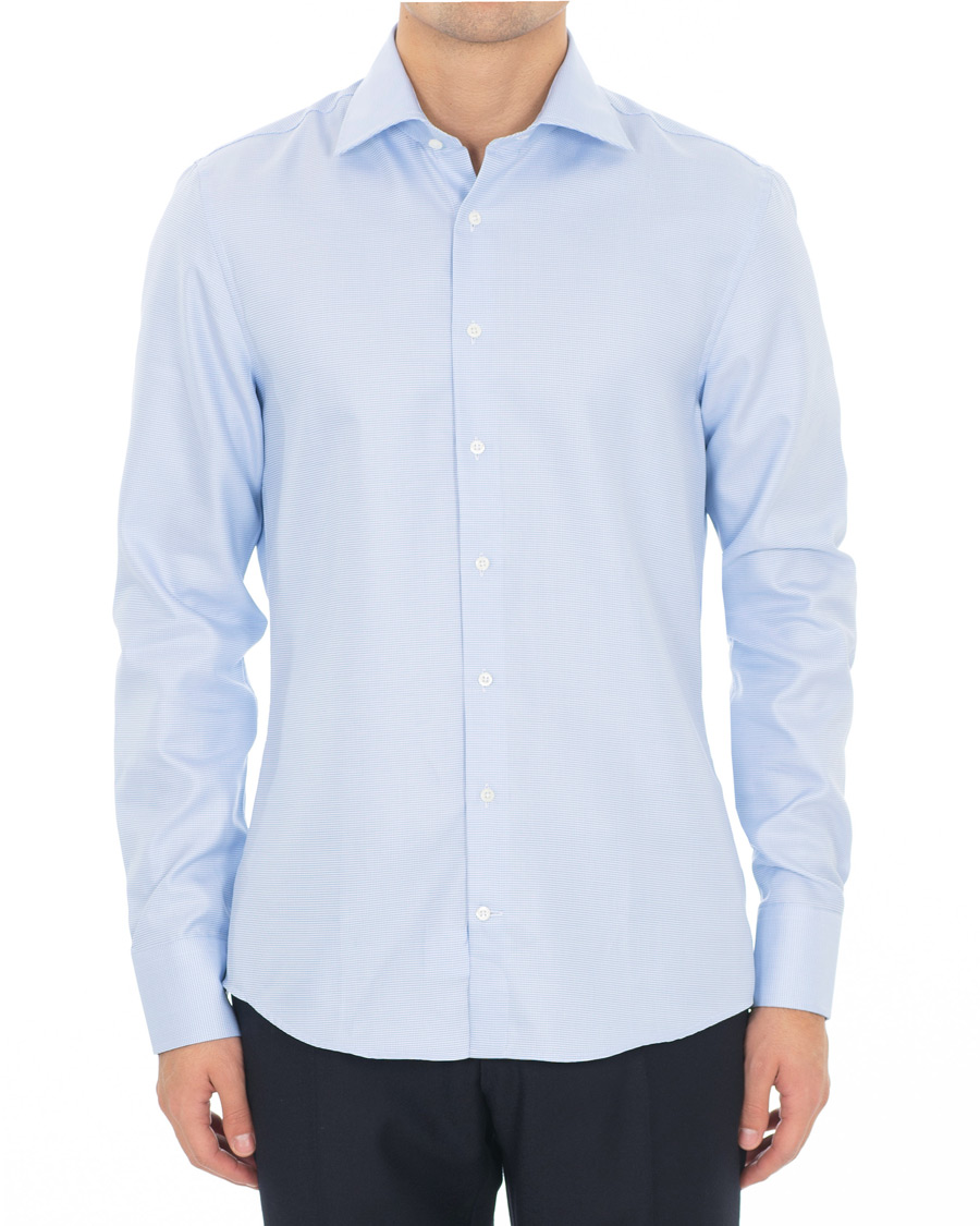 Herren | Hemden | Stenströms | Slimline Houndstooth Shirt Blue