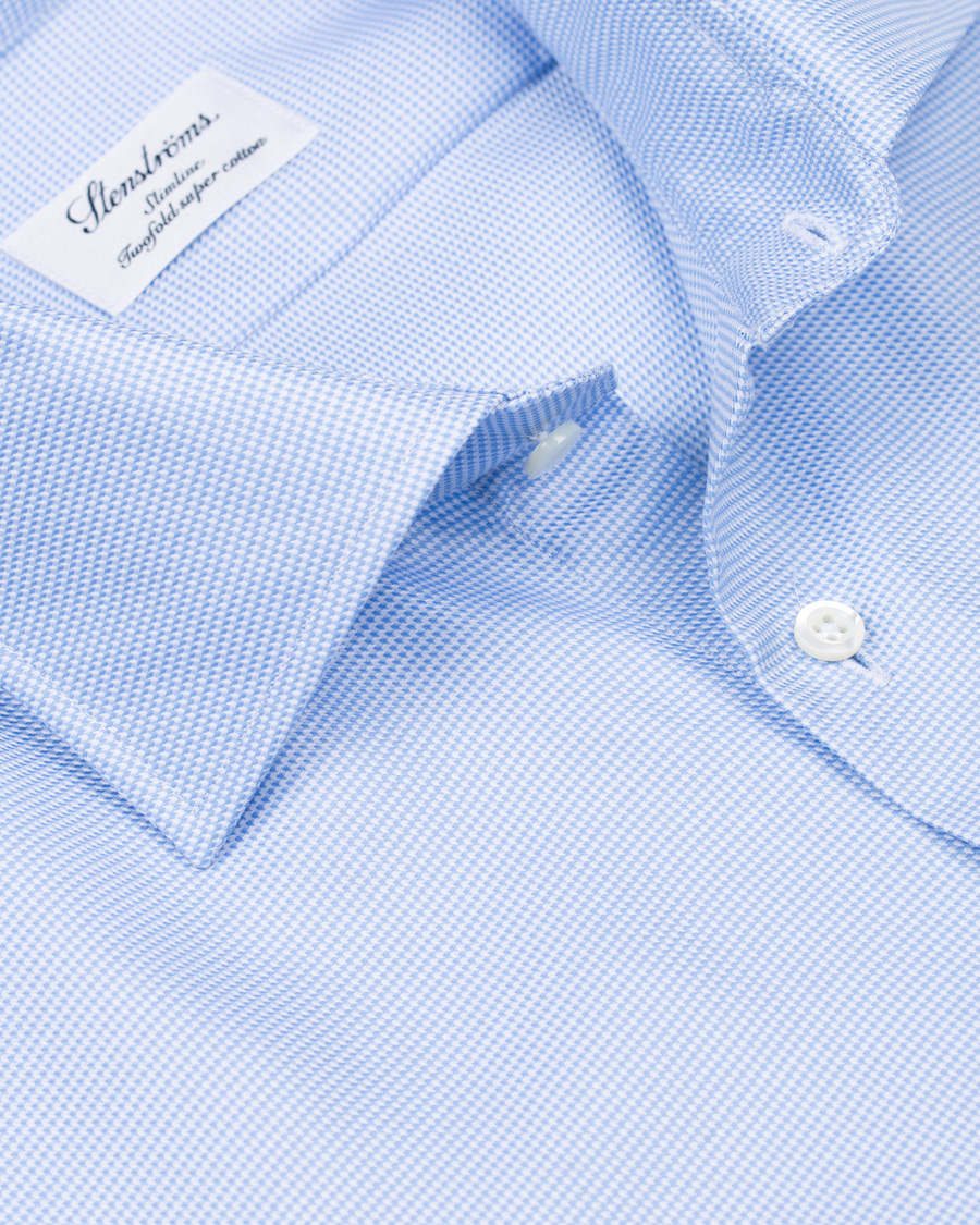 Herren | Hemden | Stenströms | Slimline Houndstooth Shirt Blue