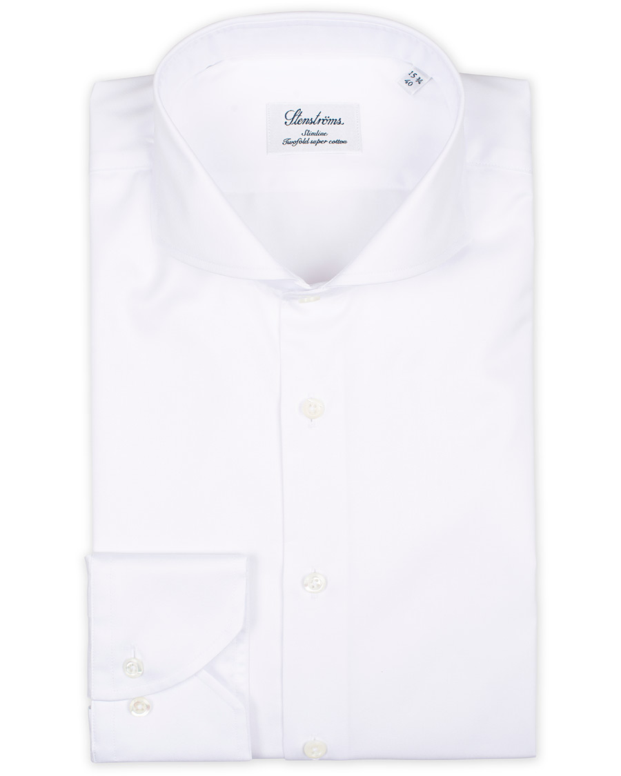 Herren | Hemden | Stenströms | Slimline Extreme Cut Away Shirt White