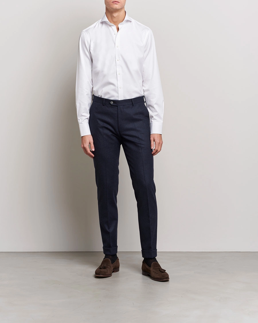 Herren | Kleidung | Stenströms | Fitted Body Extreme Cut Away Shirt White