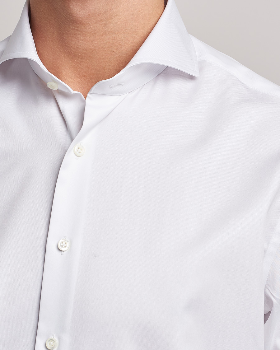 Herren | Hemden | Stenströms | Fitted Body Extreme Cut Away Shirt White