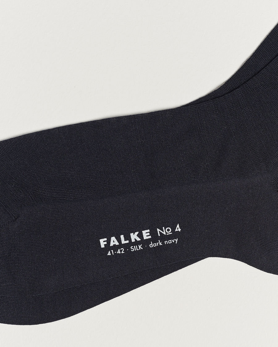 Herren |  | Falke | No. 4 Pure Silk Socks Dark Navy