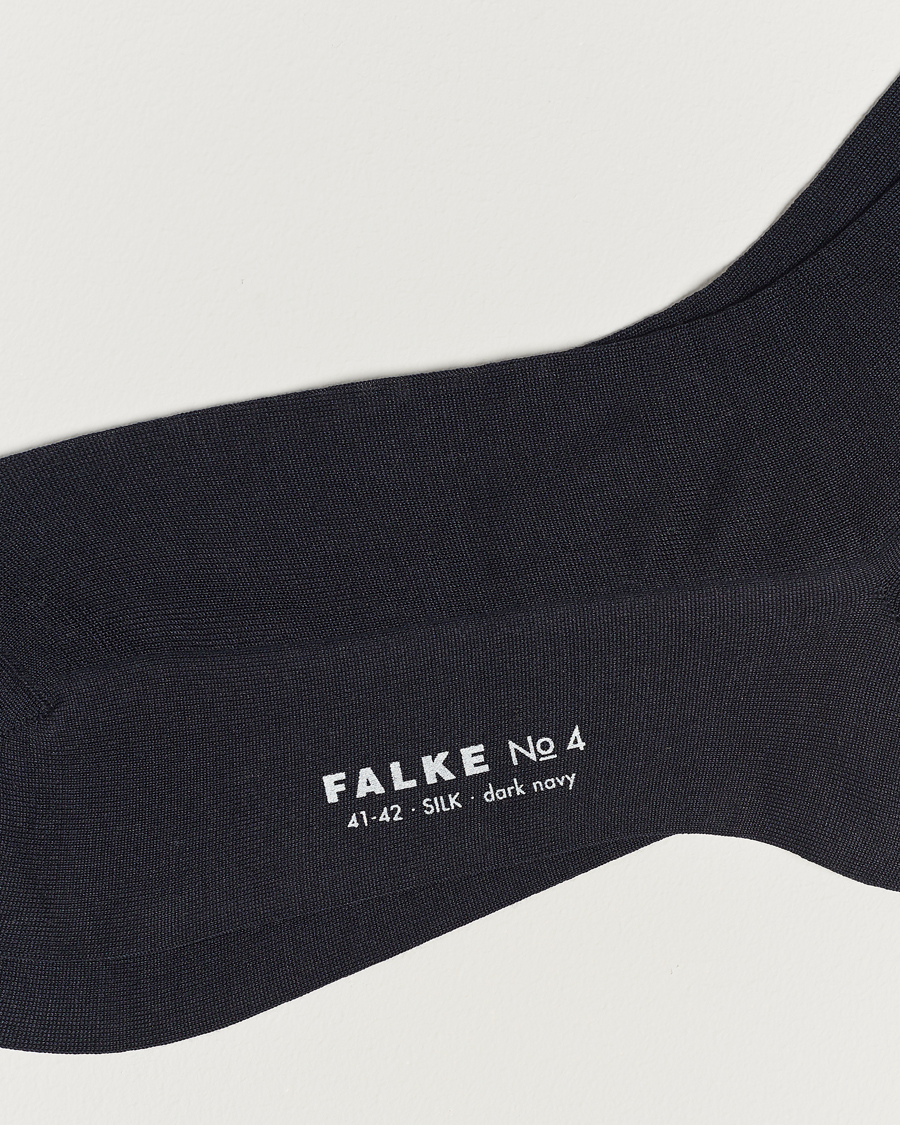 Herren | Falke | Falke | No. 4 Pure Silk Socks Dark Navy