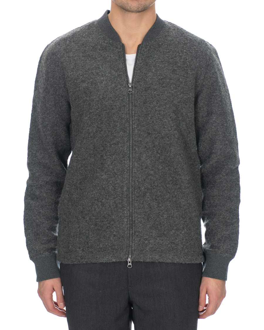 Herren | Pullover | Samsøe Samsøe | Samsøe & Samsøe Allaro Full Zip Wool Cardigan Dark Grey Melange