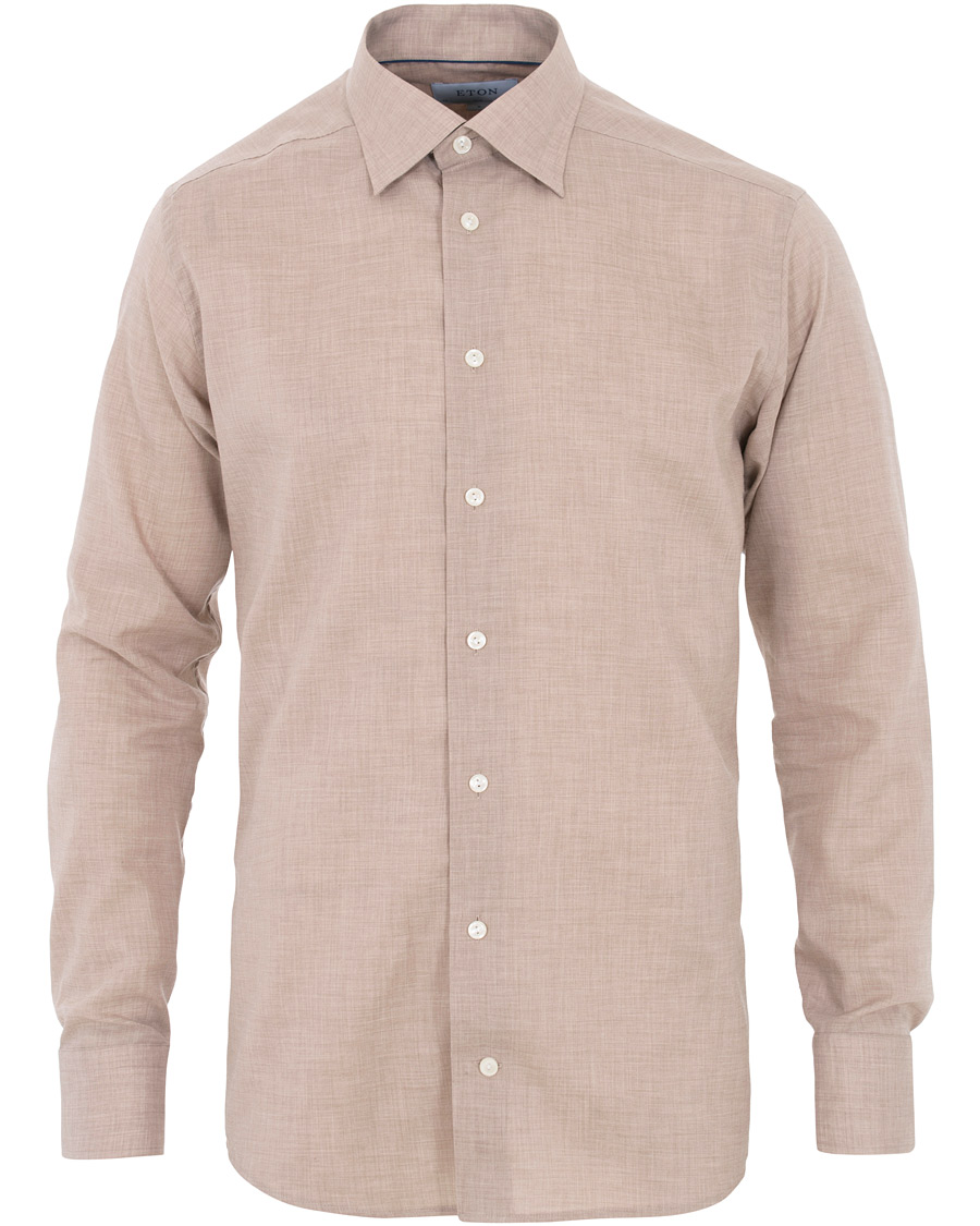 Herren | Hemden | Eton | Slim Fit Lightweight Flannel Shirt Sand