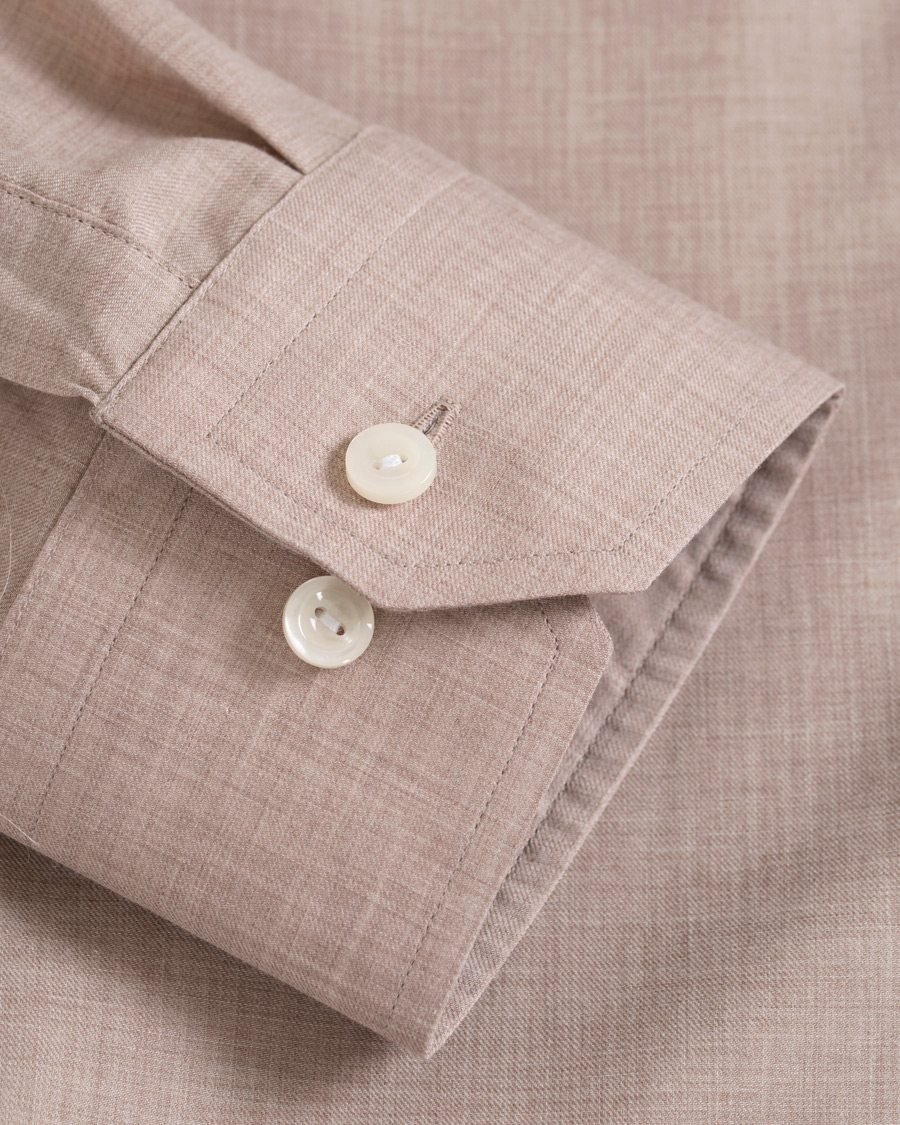 Herren | Hemden | Eton | Slim Fit Lightweight Flannel Shirt Sand