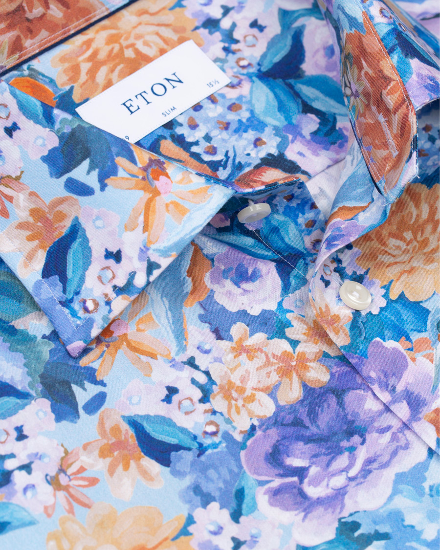 Herren | Hemden | Eton | Slim Fit Floral Print Cut Away Shirt Multi