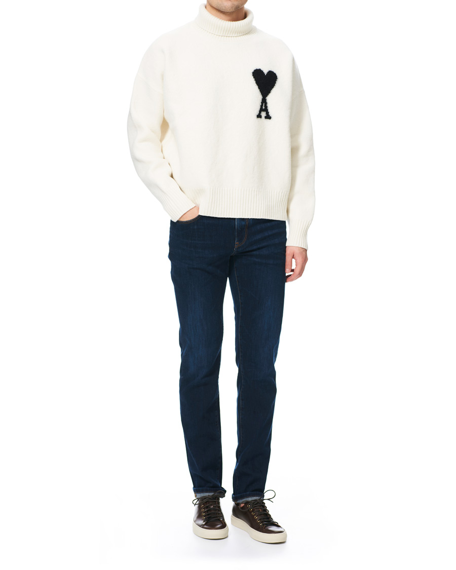 Herren | Pullover | AMI | Oversize Logo Wool Turtleneck Off White