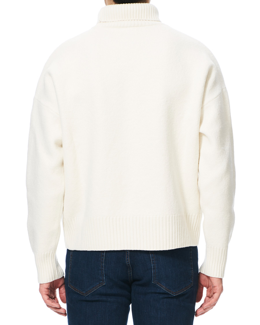 Herren | Pullover | AMI | Oversize Logo Wool Turtleneck Off White