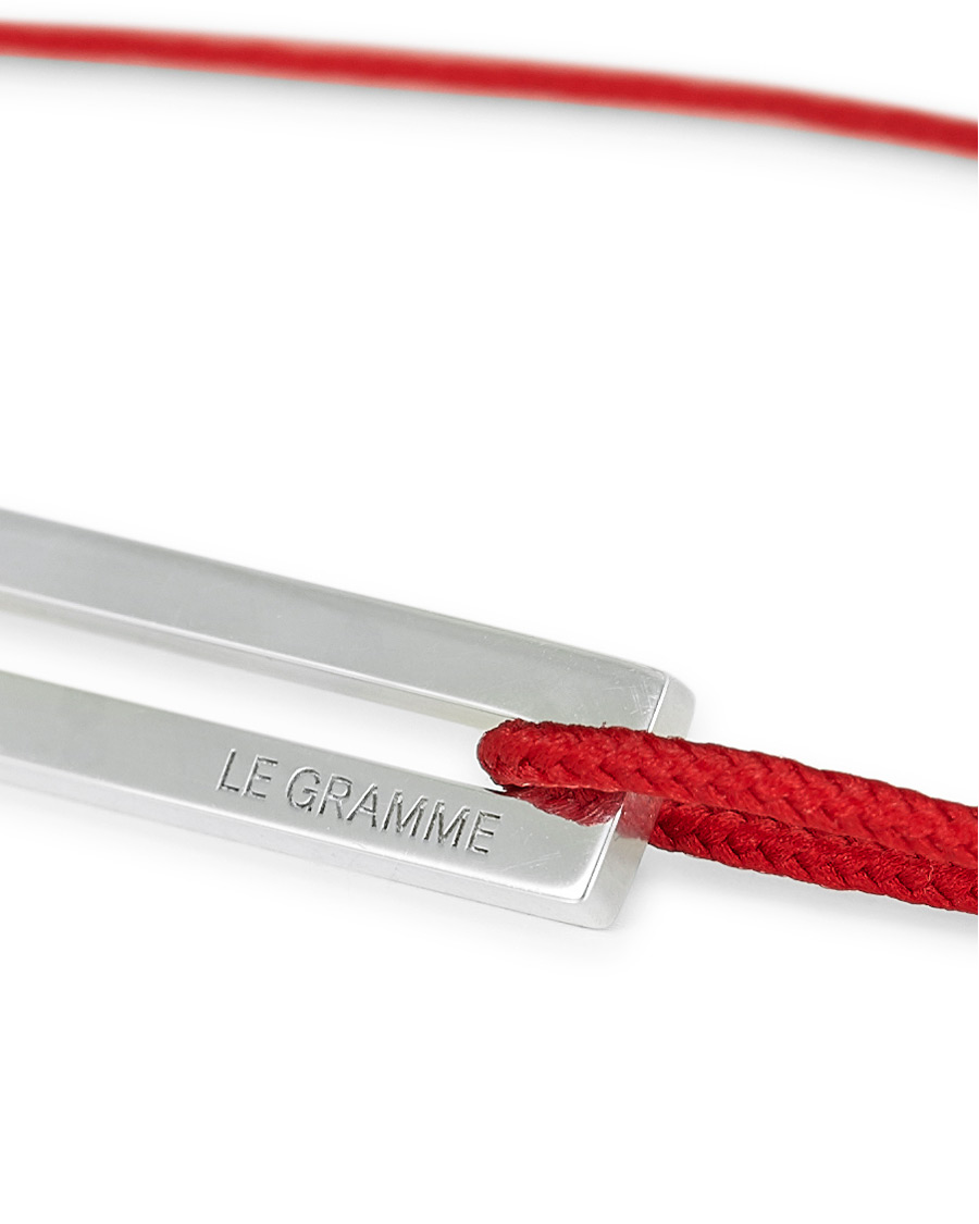 Herren | LE GRAMME Cord Bracelet Le 17/10 Red/Sterling Silver | LE GRAMME | Cord Bracelet Le 17/10 Red/Sterling Silver